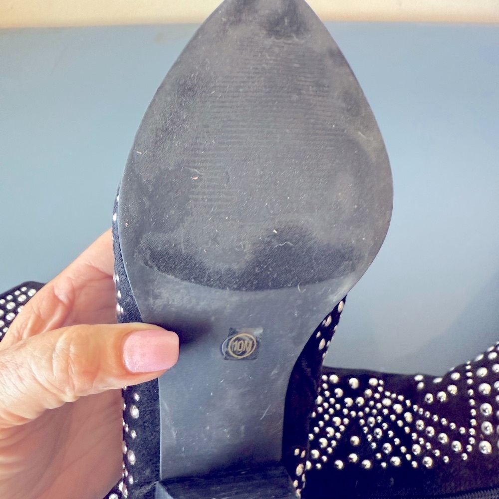 Coconuts by Matisse Black and Silver Studded Heeled Boots - Picture 6 of 9